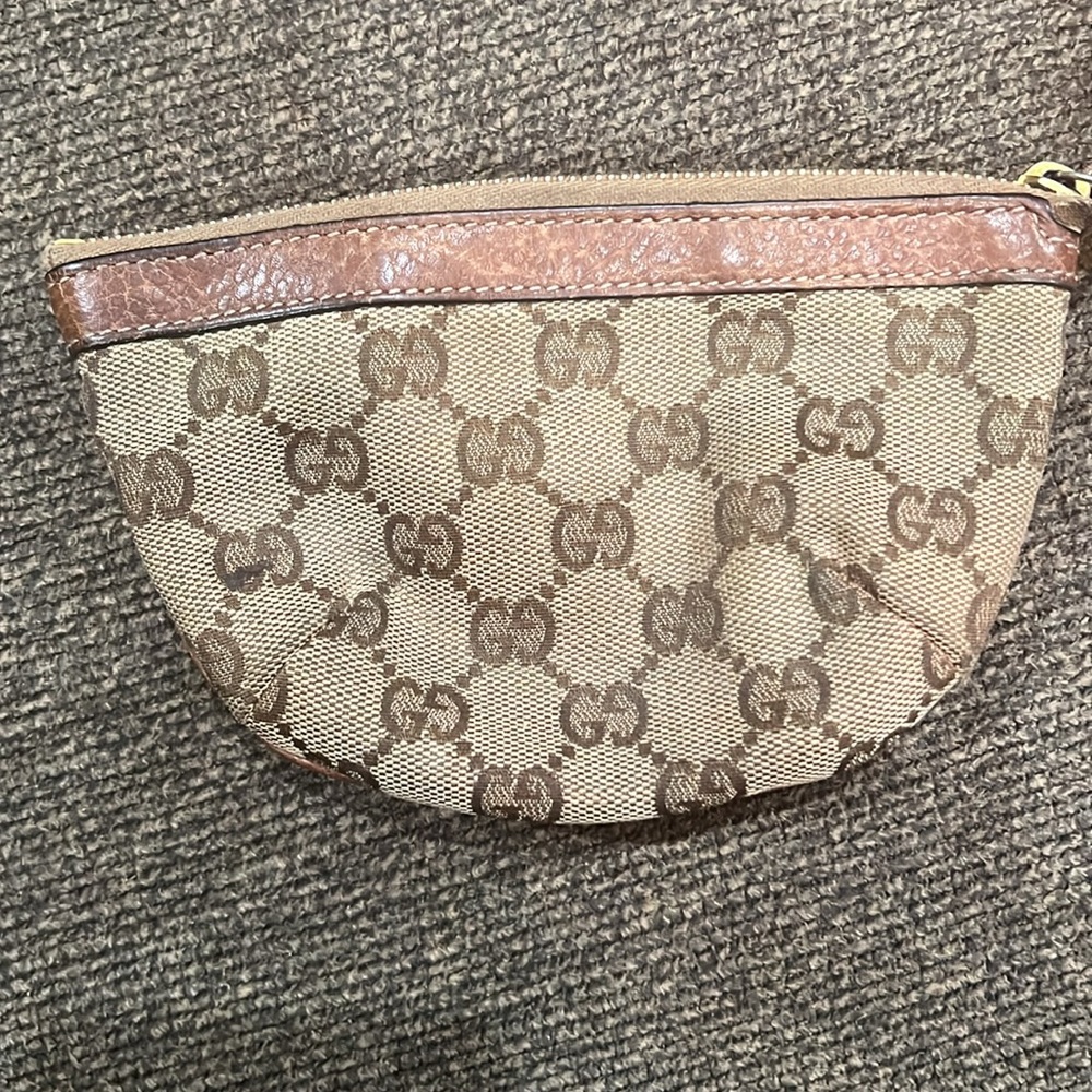 Gucci Vintage Guccissima Brown Leather Bamboo Wristlet. - Picture 10 of 11